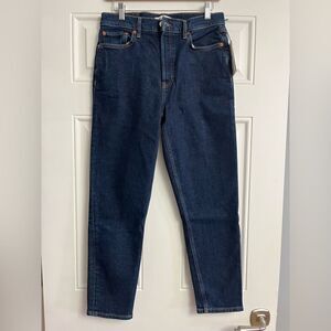 Re/Done COMFORT STRETCH HIGH RISE ANKLE CROP Denim Size 28 NWT
